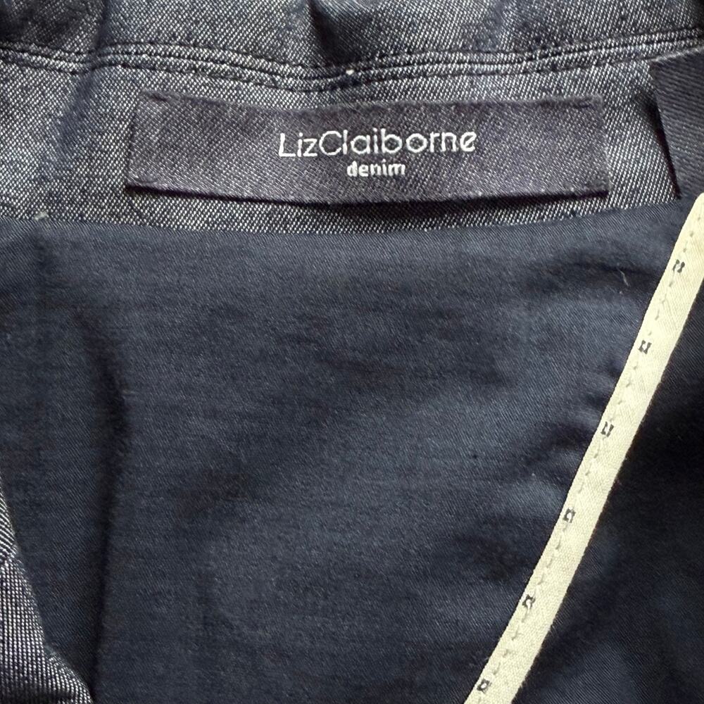Liz Claiborne Denim Womens Blue Chambray Blazer Jacket Size 10 Career Workwear - Picture 8 of 11